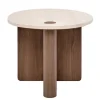 Pivot Round Travertine Side Table