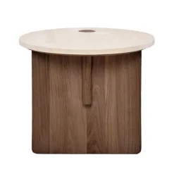 Pivot Round Travertine Side Table