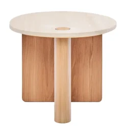 Pivot Round Travertine Side Table
