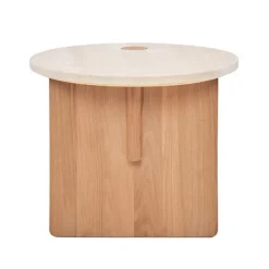 Pivot Round Travertine Side Table