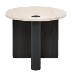 Pivot Round Travertine Side Table