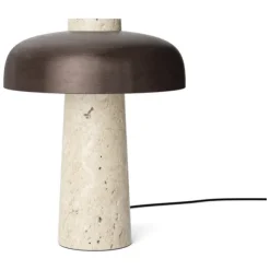 Reverse Travertine Table Lamp