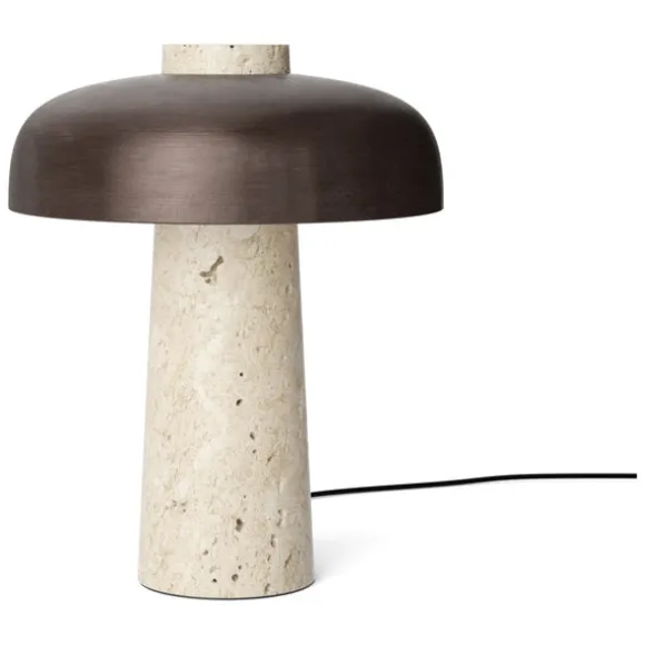 Reverse Travertine Table Lamp