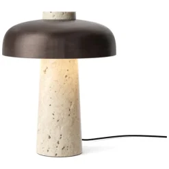 Reverse Travertine Table Lamp
