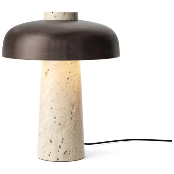 Reverse Travertine Table Lamp