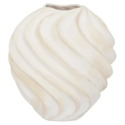 Ribbed Ceramic Vase - Sand