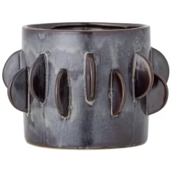 Roza Stoneware Flowerpot - Grey