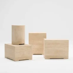 Situation Travertine Side Table