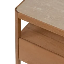 Theo Travertine Wide Bedside Table