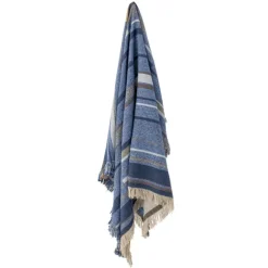 Toscana Recycled Cotton Throw - Blue